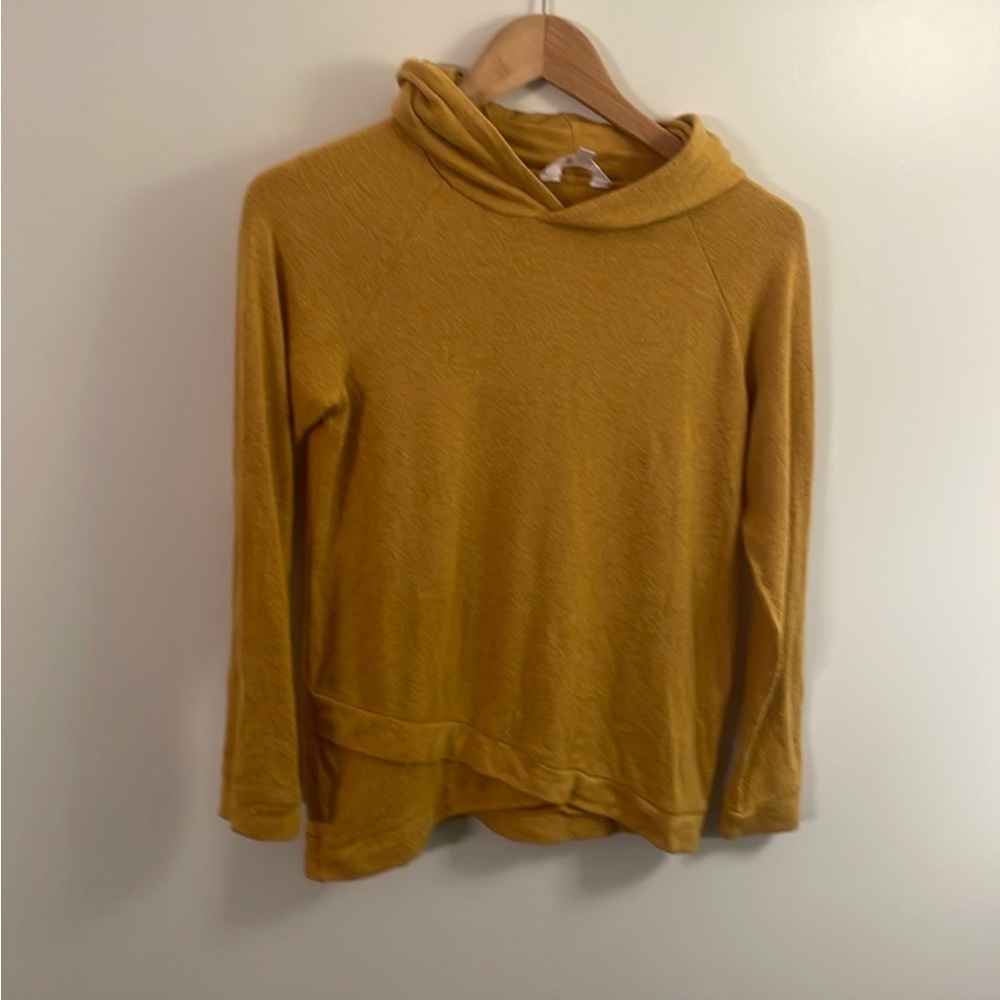 Girls hooded sweater, light-weight, gold by R+R size L